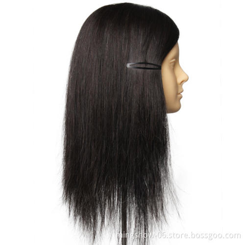 No makeup real human hair dummy training mannequin head for sale
